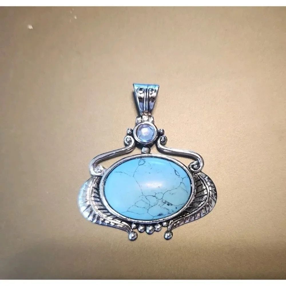 Turquoise Southwestern Pendant 2x2